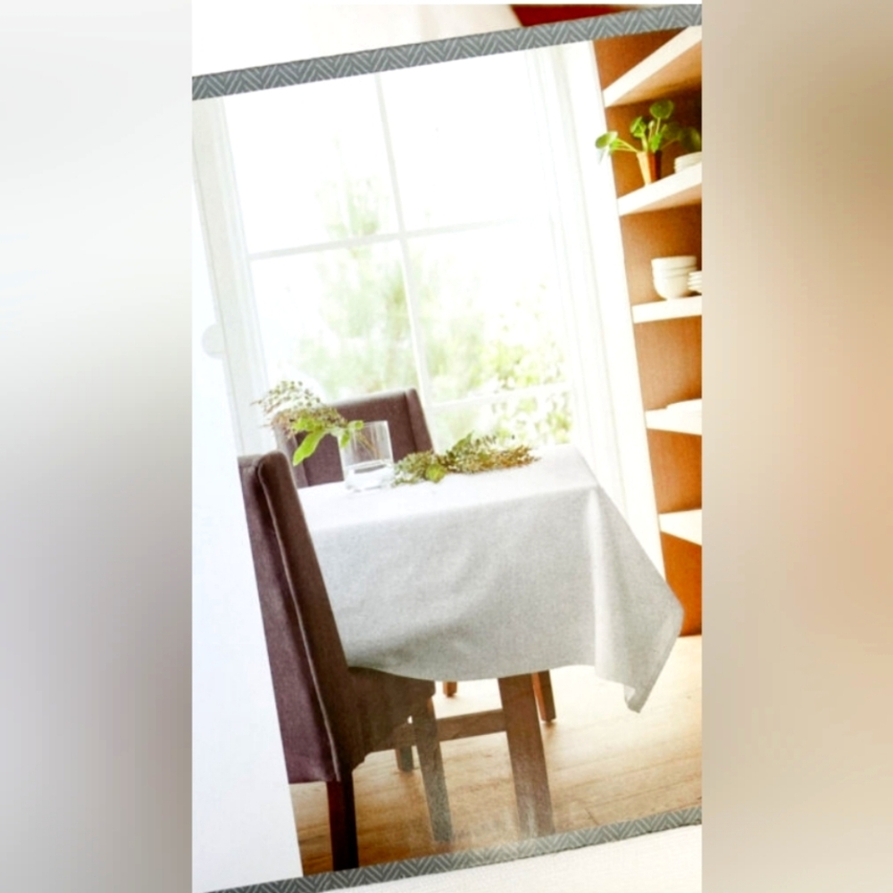 THRESHOLD"QUALITY & DESIGNOBLONG TABLECLOTH 60" In x 120" In Color White